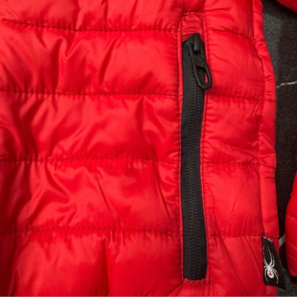 Youth Unisex Spyder Red Hooded packable Puffer Coat Size 7 BNWT - Picture 6 of 10